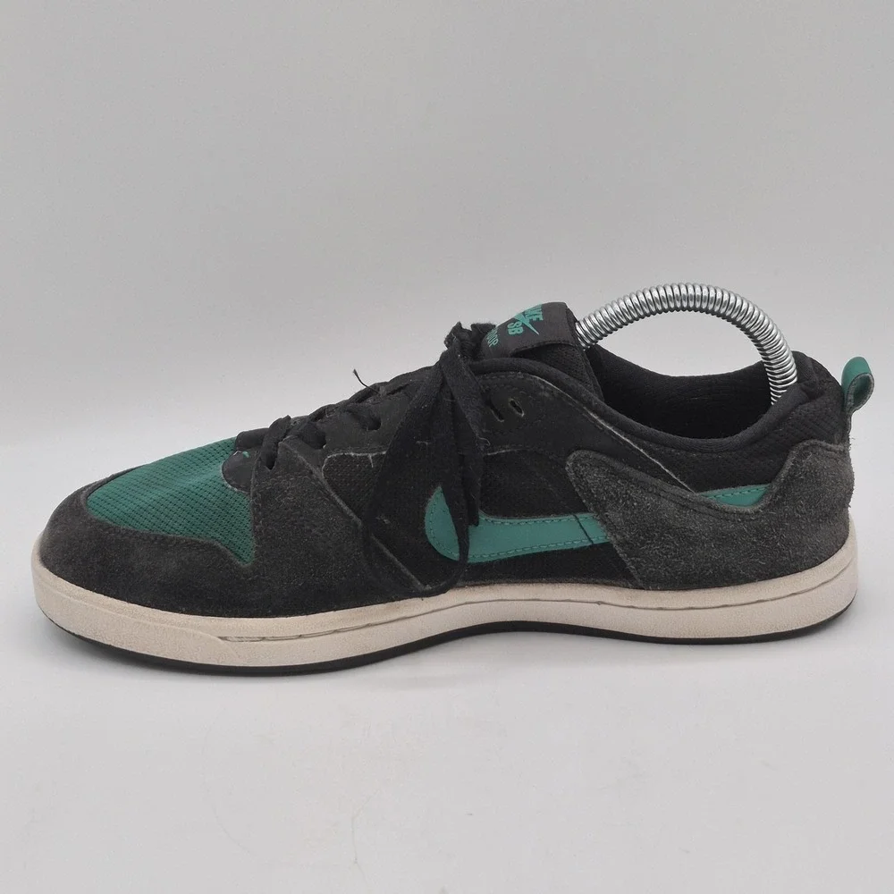 Nike SB Alleyoop Shoes Mens Size 8 Black Green‎ Suede Skate Sneakers CJ0882-007